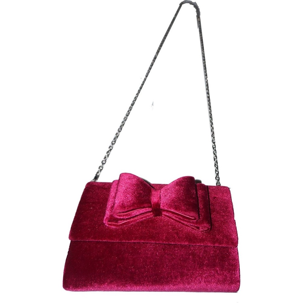 Inc International Concepts Leesie Velvet Clutch Berry